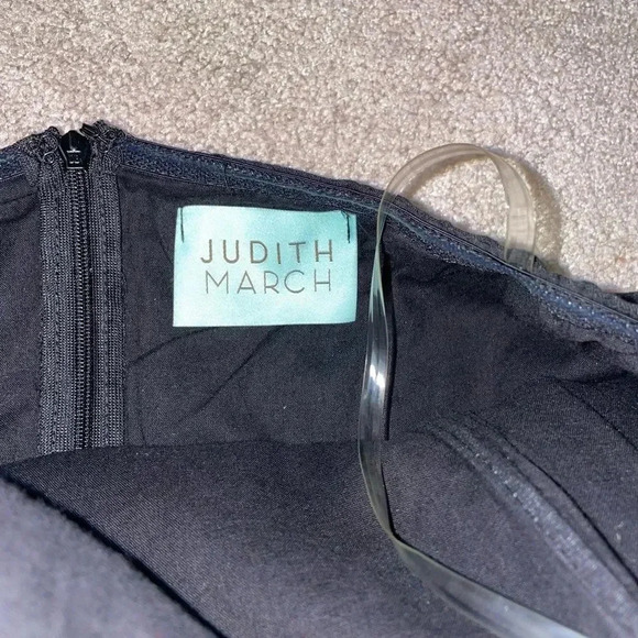 JUDITH MARCH TIE FRONT STRAPLESS A LINE PLEATED ZIP UP MINI DRESS IN BLSCK M - Picture 7 of 16